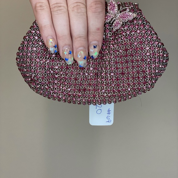 Rhinestone clutch with butterfly (brand unknown) - Picture 3 of 6
